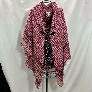 NWT Charter Club plaid in winberry poncho - One Size